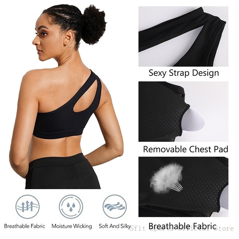 One Shoulder Sports Bra